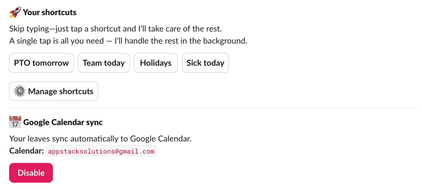OfficeBot Slack shortcuts